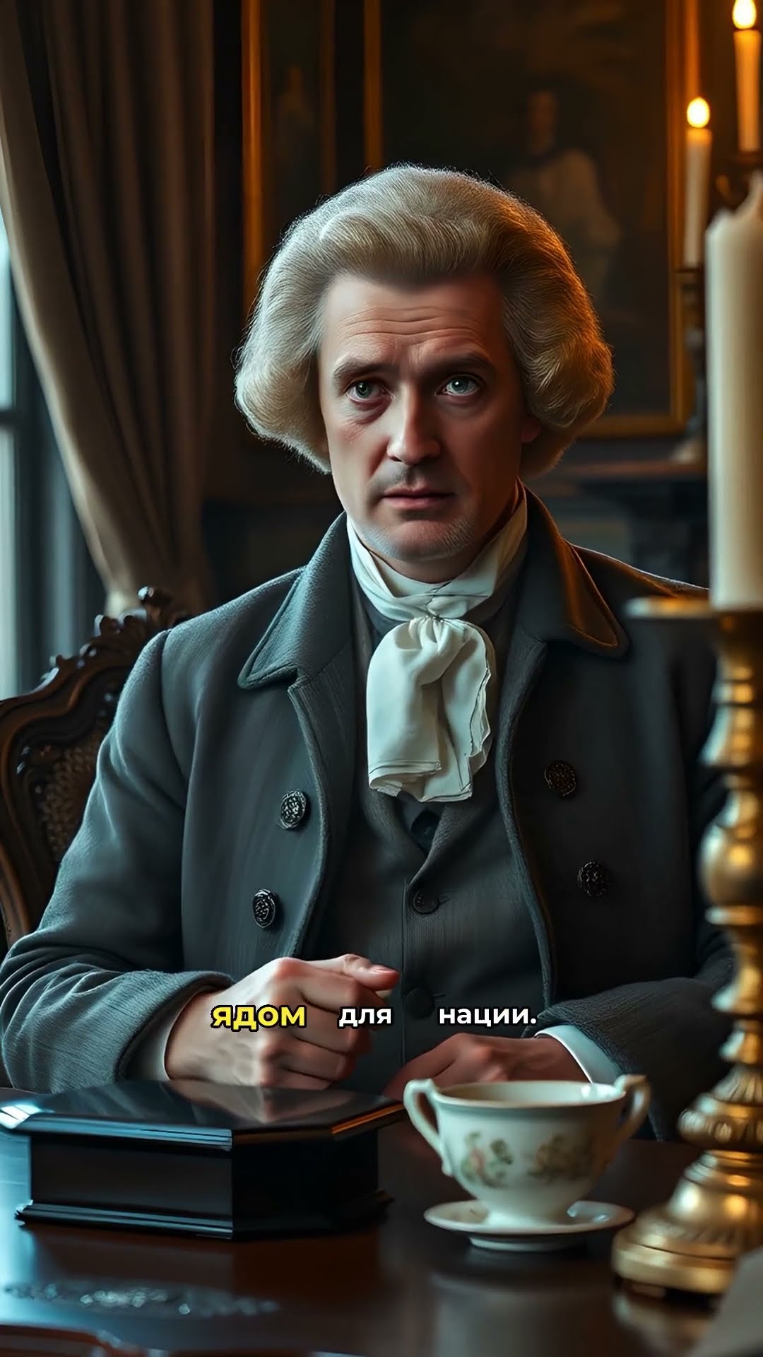 Исторический персонаж за столом